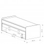 Łóżko podwójne 80 x 200 + 80 x 195 L16- Dolmar