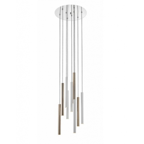 LAMPA WISZĄCA LOYA 9 BIAŁO-ZŁOTA P0461-09C-B5SB ZUMA LINE