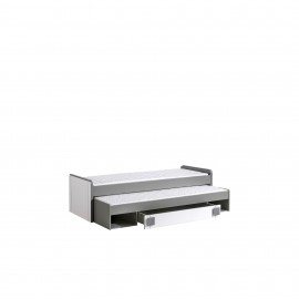 Łóżko podwójne Gumi 80 x 200 + 80 x 195 G16 (biały brylantowy/antracyt)- Dolmar