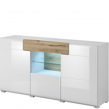 Komoda z wnęką 2494DW26 TYP-26 (Biały / Dąb sanremo)- Helvetia