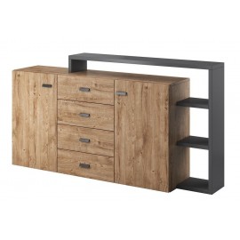 Komoda Bota 27 (antracyt laminat - dąb ribbec)- Helvetia