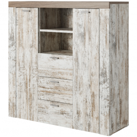 Wysoka komoda Amy TYP-46 (Canyon white pine - sonoma Trufel)- Helvetia