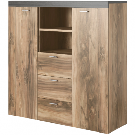 Wysoka komoda Amy TYP-46 (satin orzech - touchwood)- Helvetia