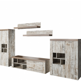 Meblościanka Amy TYP-10 ( canyon white pine- sonoma trufel)- Helvetia