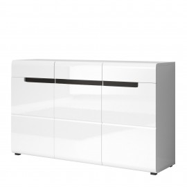 Komoda Hektor TYP-42 (biały laminat/ biały połysk (membrana)/ czarny)- Helvetia