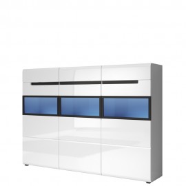 KOMODA HEKTOR TYP- 48 (Biały Laminat/ Biały Połysk (Membrana)/ Czarny)- Helvetia