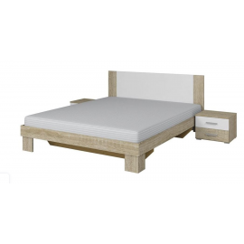 Łóżko VERA 160 x 200 + Szafki nocne TYP-51 (Dąb Sonoma)- Helvetia