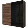 Szafa przesuwna 2D Galaxy TYP-68- Helvetia (dąb monastery-czarny połysk )