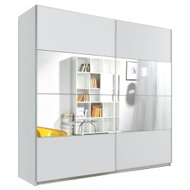 Szafa przesuwna 2D 200cm BETA TYP-57 (biała/lustra)- Helvetia