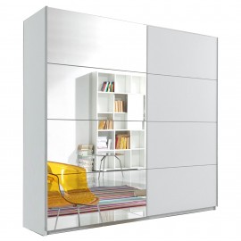Szafa przesuwna BETA TYP-58  221cm(biała/lustra)- Helvetia