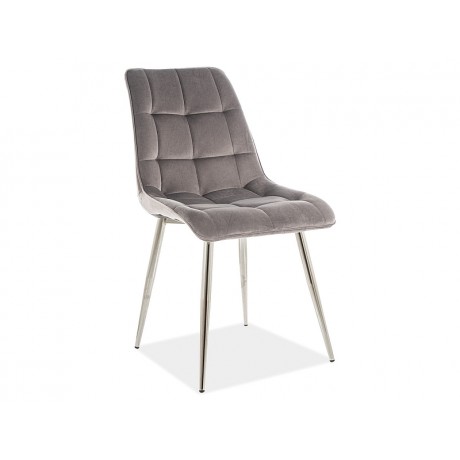 Krzesło Chic Chrom Velvet (szary)- Signal