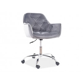 Fotel obrotowy Q-190 Velvet (szary)- Signal