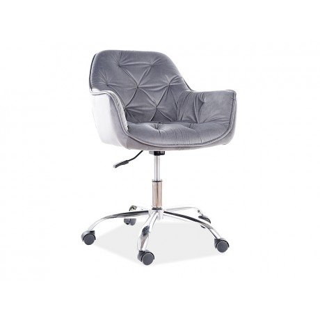Fotel obrotowy Q-190 Velvet (szary)- Signal