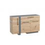 OBIDE DK-03 KOMODA BIEL ALPEJSKA / GRAFIT- Kielecka Fabryka Mebli
