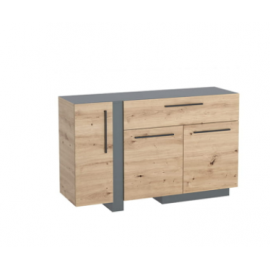 OBIDE DK-03 KOMODA BIEL ALPEJSKA / GRAFIT- Kielecka Fabryka Mebli