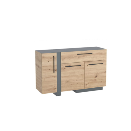 OBIDE DK-03 KOMODA BIEL ALPEJSKA / GRAFIT- Kielecka Fabryka Mebli