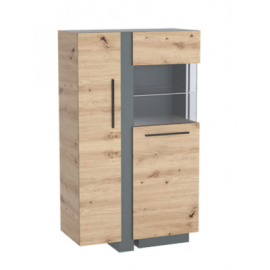 OBIDE DW-04 WITRYNA DĄB ARTISAN / GRAFIT- Kielecka Fabryka Mebli