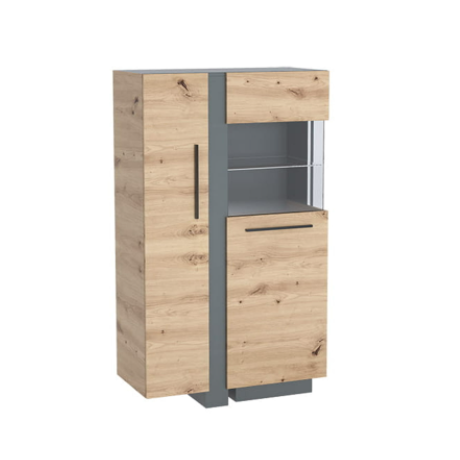 OBIDE DW-04 WITRYNA DĄB ARTISAN / GRAFIT- Kielecka Fabryka Mebli