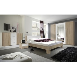 ŁOŻE 160X200 + STOLIKI NOCNE (2SZT.) DĄB  SONOMA VERA TYP-81