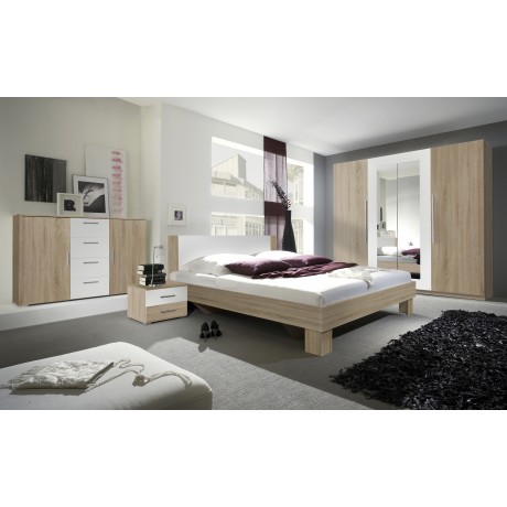 Łoże VERA 160 x 200 + Szafki nocne TYP-82 (Dąb sonoma)