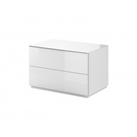 KOMODA RTV HELIO 39 biały/białe szkło