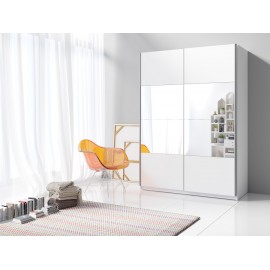 Szafa dwudrzwiowa przesuwna 120 cm z lustrem BETA TYP-54(biały/lustra)