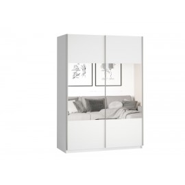 Szafa dwudrzwiowa przesuwna 150 cm z lustrem BETA TYP-55 (biały/lustra)