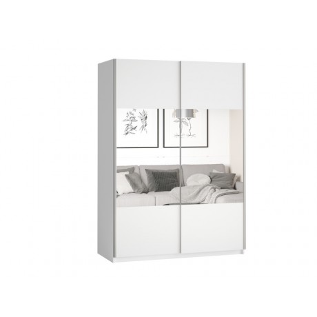 Szafa dwudrzwiowa 150 cm z lustrem BETA TYP-55 (biały/lustra)