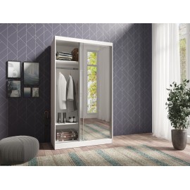 Szafa  przesuwna LONDON LUX GB 120 cm - biały/lustro - MEBLE HELVETIA