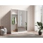 Szafa 2-drzwiowa przesuwna LONDON LUX GB 150 cm - biały/lustro -HELVETIA MEBLE