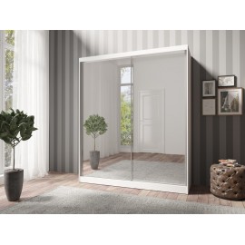 Szafa przesuwna LONDON LUX GB 180 cm - biały/lustro- MEBLE HELVETIA