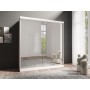 Szafa przesuwna LONDON LUX GB 203 cm - biały/lustro -MEBLE HELVETIA